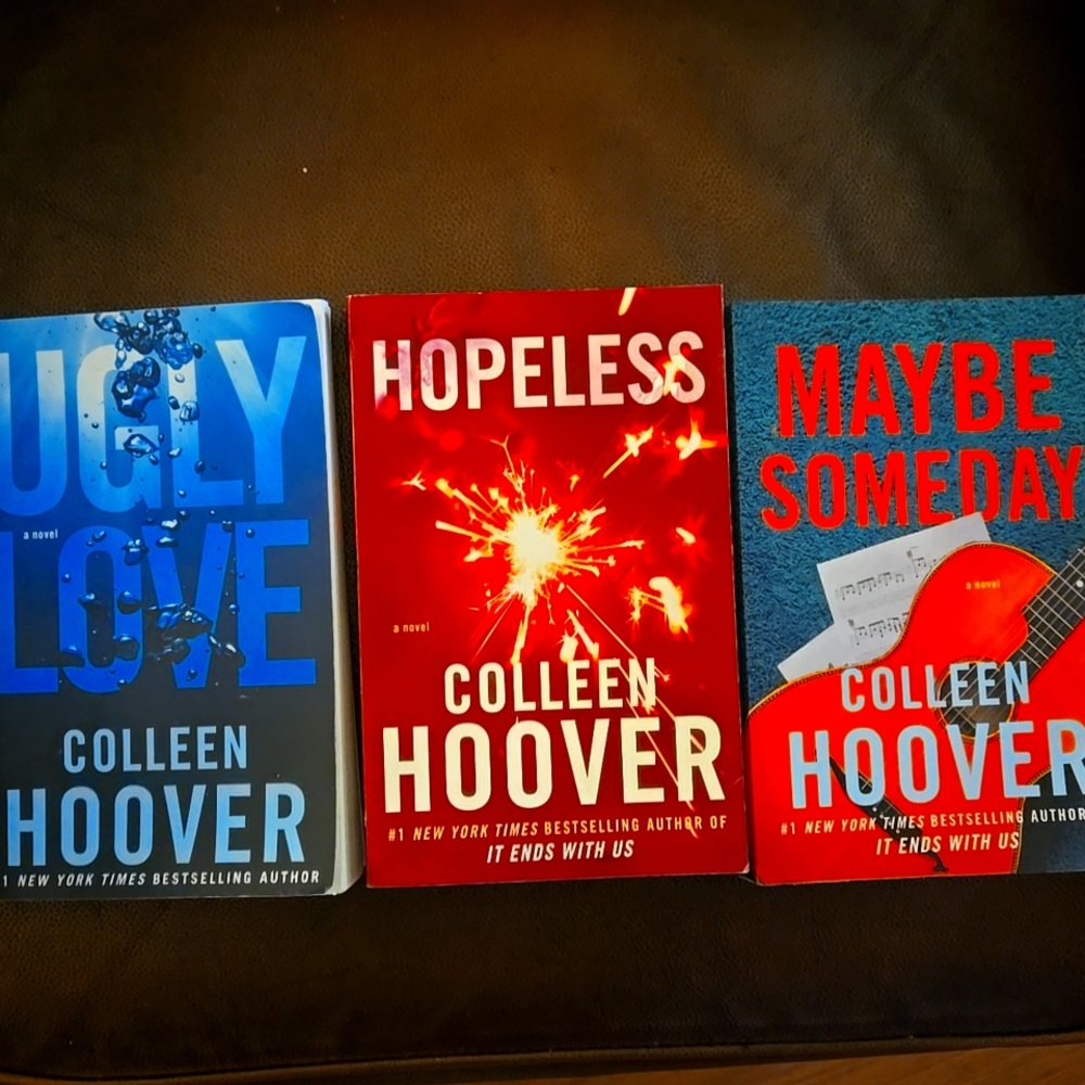 Colleen Hoover UGLY LOVE - HOPELESS - MAYBE SOMEDAY  Best sellers paperback EUC